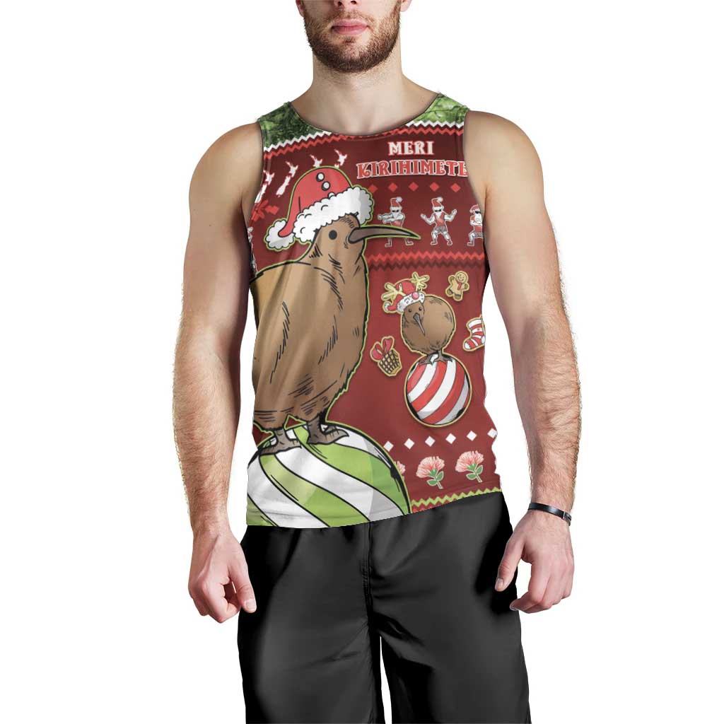 New Zealand Kiwi Christmas Men Tank Top Paua Shell Glitter Green LT05 - Vibe Hoodie Shop