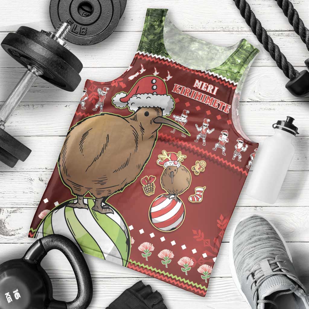 New Zealand Kiwi Christmas Men Tank Top Paua Shell Glitter Green LT05 - Vibe Hoodie Shop