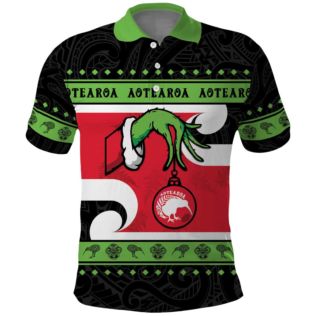 New Zealand Funny Christmas Polo Shirt Maori Tiki LT05 - Vibe Hoodie Shop