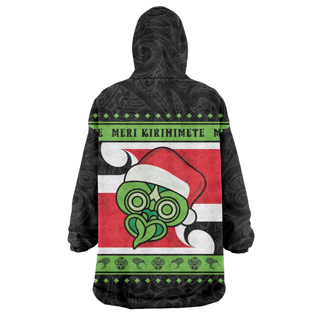 New Zealand Funny Christmas Wearable Blanket Hoodie Maori Tiki LT05 - Vibe Hoodie Shop