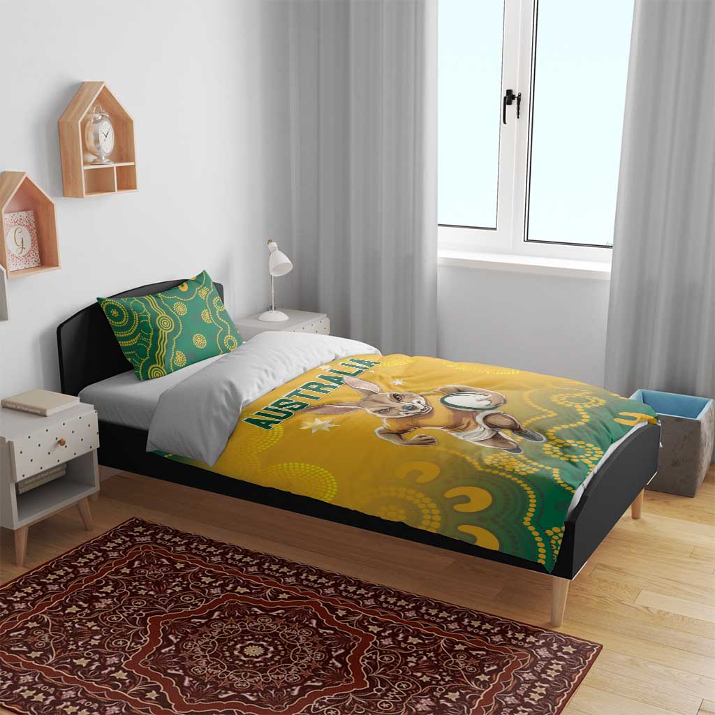Australia Rugby 2024 Bedding Set Go Wallabies Aboriginal Pattern LT05 - Vibe Hoodie Shop
