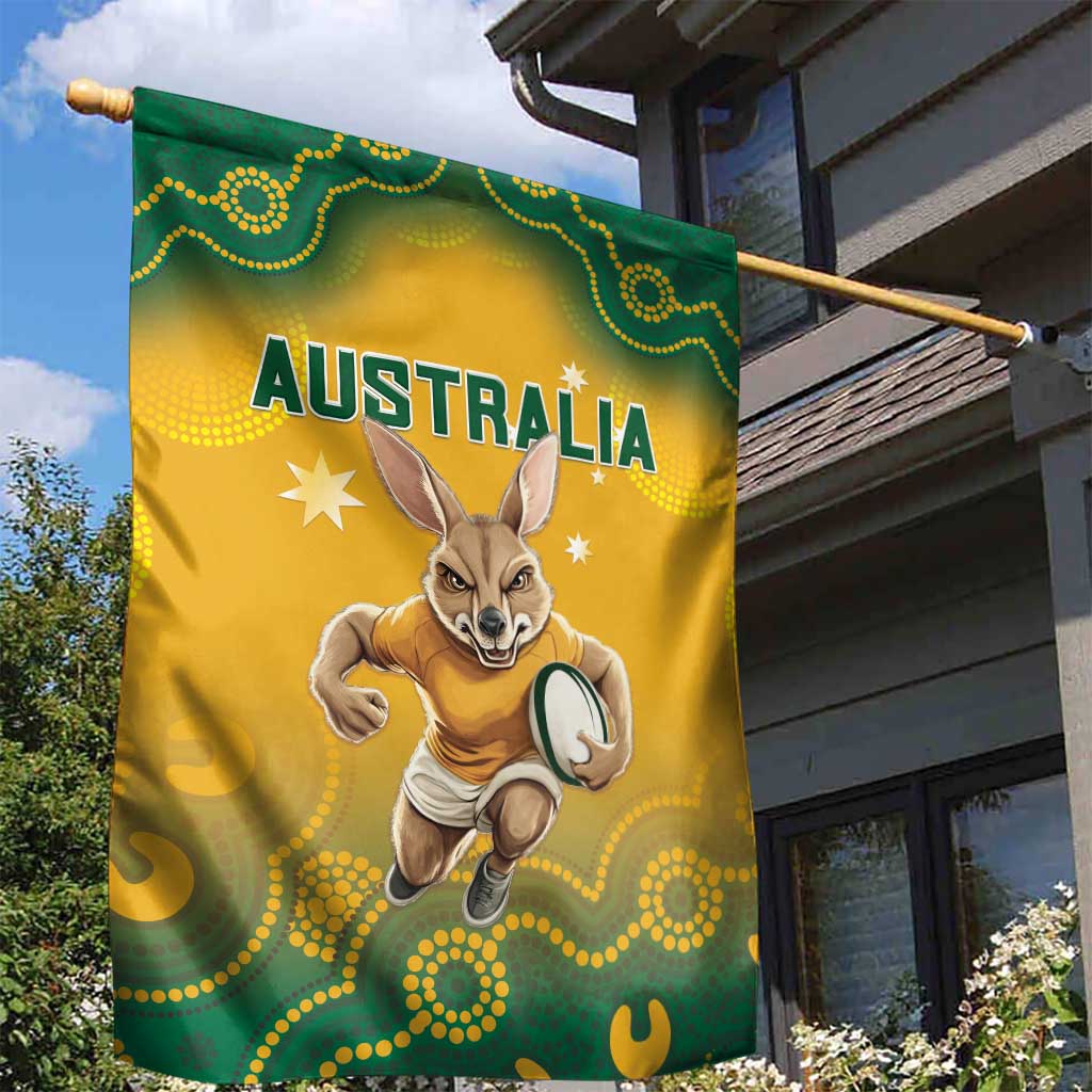 Australia Rugby 2024 Garden Flag Go Wallabies Aboriginal Pattern LT05 - Vibe Hoodie Shop