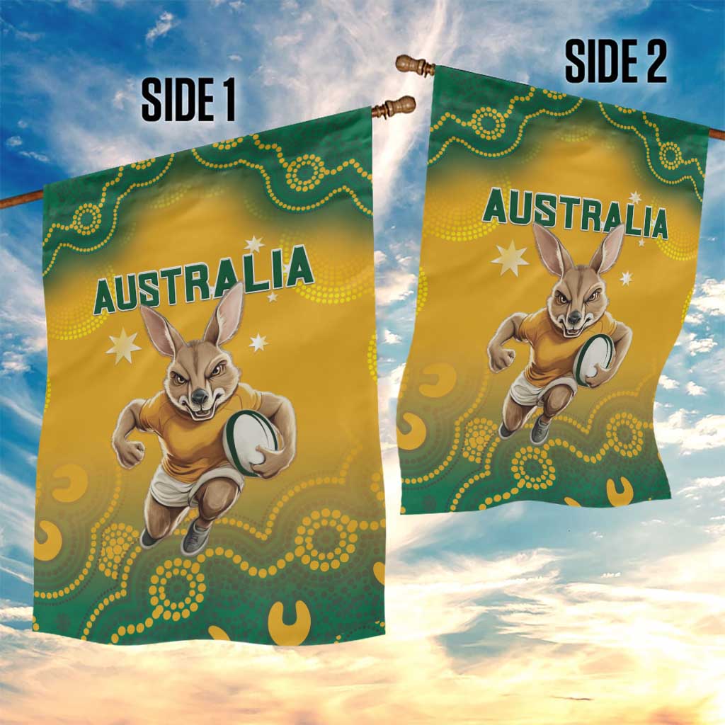 Australia Rugby 2024 Garden Flag Go Wallabies Aboriginal Pattern LT05 - Vibe Hoodie Shop