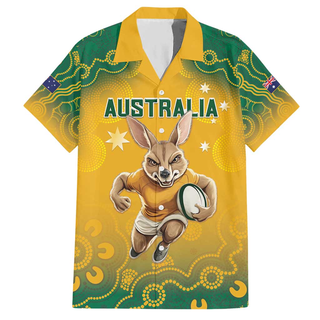 Custom Australia Rugby 2024 Hawaiian Shirt Go Wallabies Aboriginal Pattern LT05 - Vibe Hoodie Shop