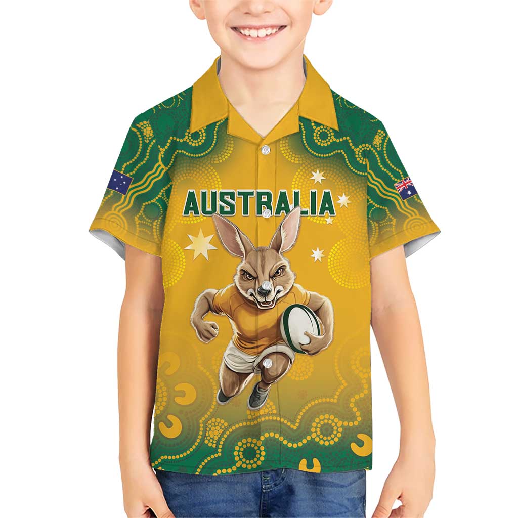 Custom Australia Rugby 2024 Hawaiian Shirt Go Wallabies Aboriginal Pattern LT05 - Vibe Hoodie Shop