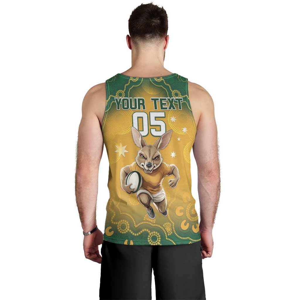 Custom Australia Rugby 2024 Men Tank Top Go Wallabies Aboriginal Pattern LT05 - Vibe Hoodie Shop
