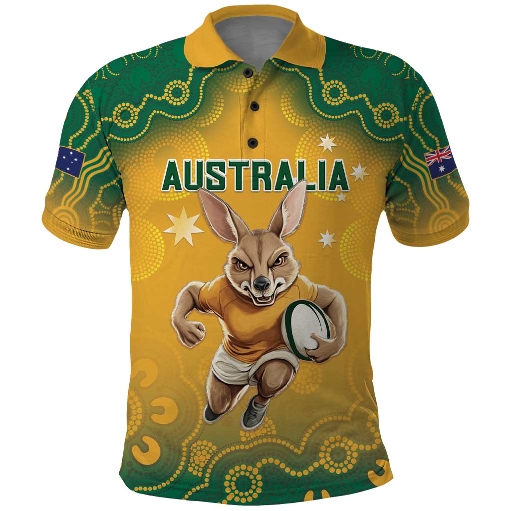 Custom Australia Rugby 2024 Polo Shirt Go Wallabies Aboriginal Pattern LT05 - Vibe Hoodie Shop