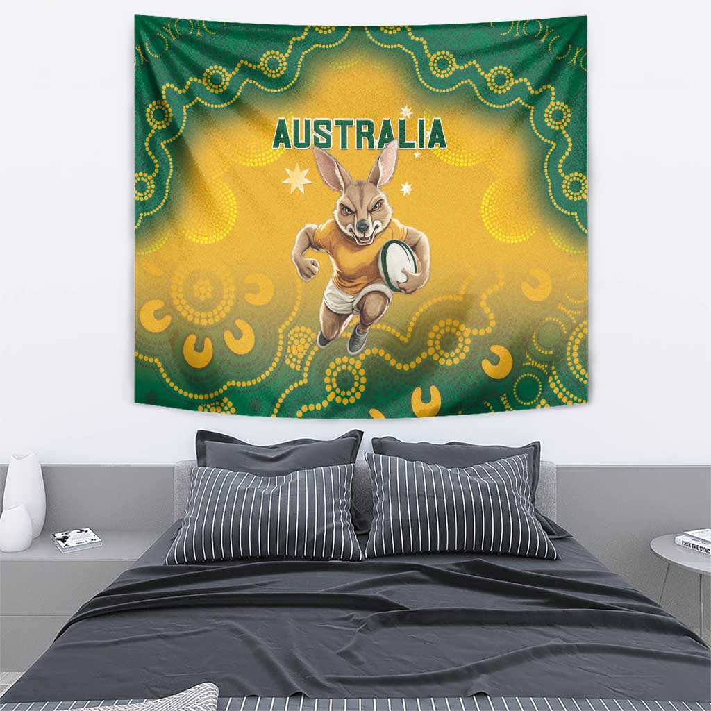 Australia Rugby 2024 Tapestry Go Wallabies Aboriginal Pattern LT05 - Vibe Hoodie Shop