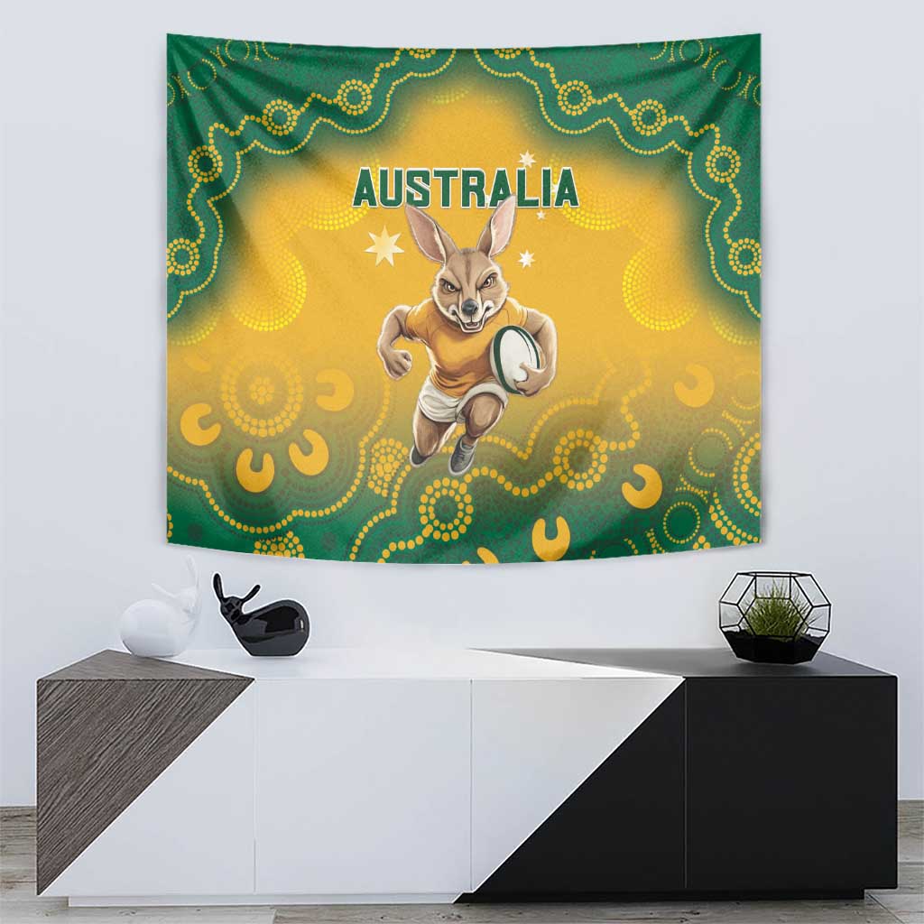 Australia Rugby 2024 Tapestry Go Wallabies Aboriginal Pattern LT05 - Vibe Hoodie Shop