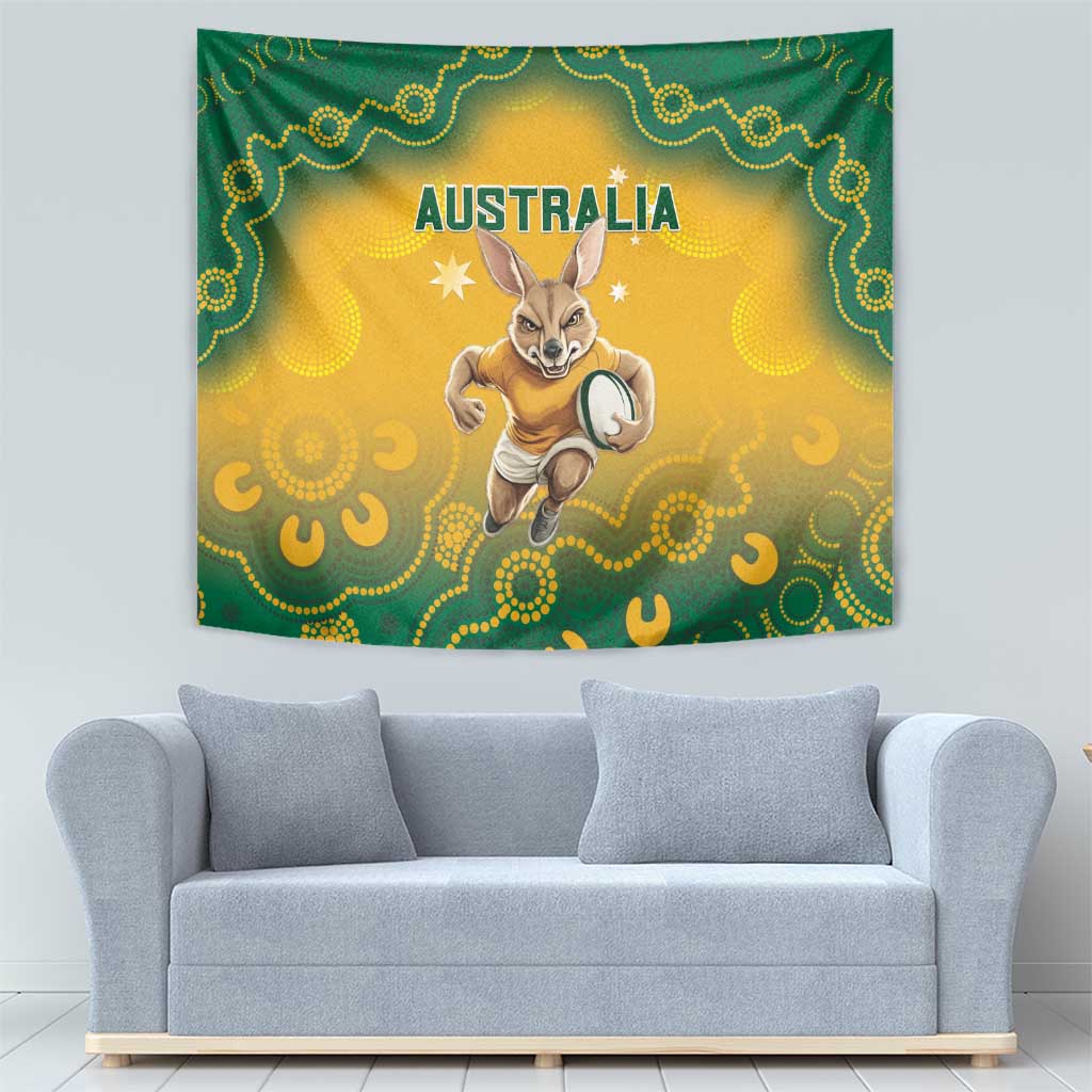 Australia Rugby 2024 Tapestry Go Wallabies Aboriginal Pattern LT05 - Vibe Hoodie Shop