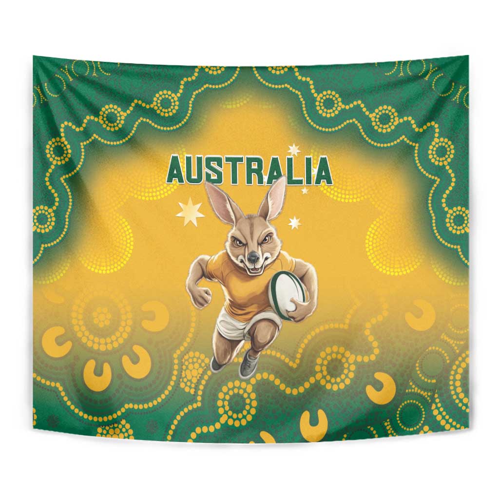 Australia Rugby 2024 Tapestry Go Wallabies Aboriginal Pattern LT05 - Vibe Hoodie Shop