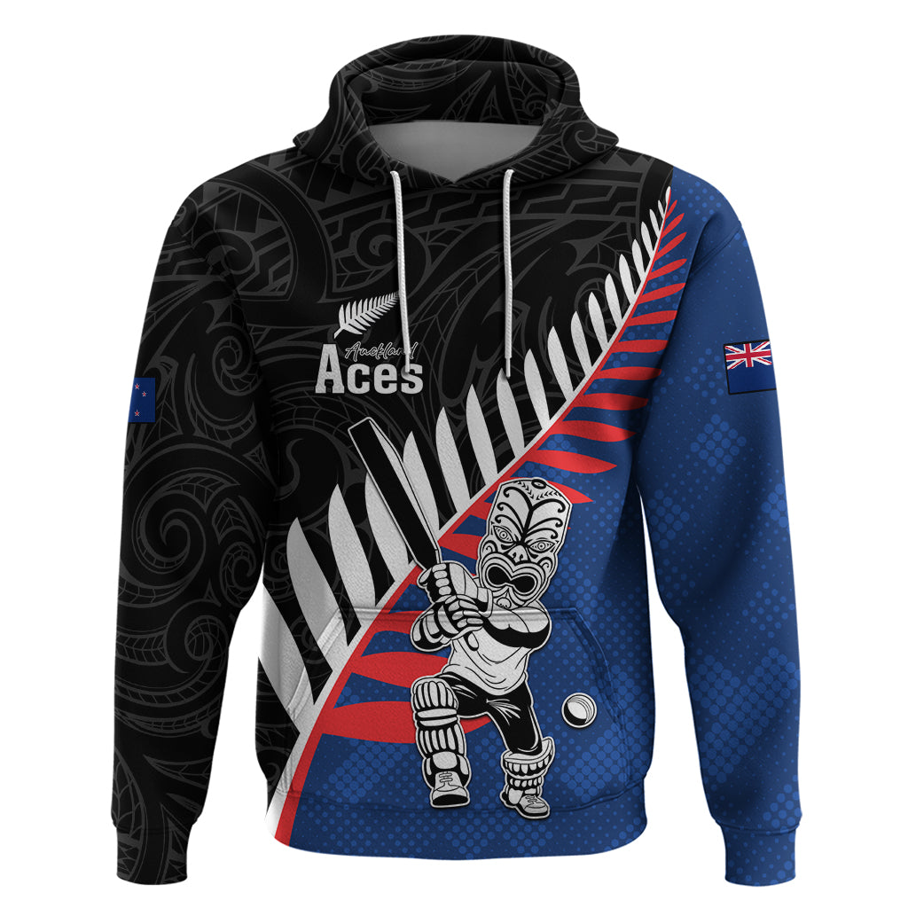 Custom New Zealand Auckland Cricket Hoodie With Maori Pattern LT05 - Vibe Hoodie Shop