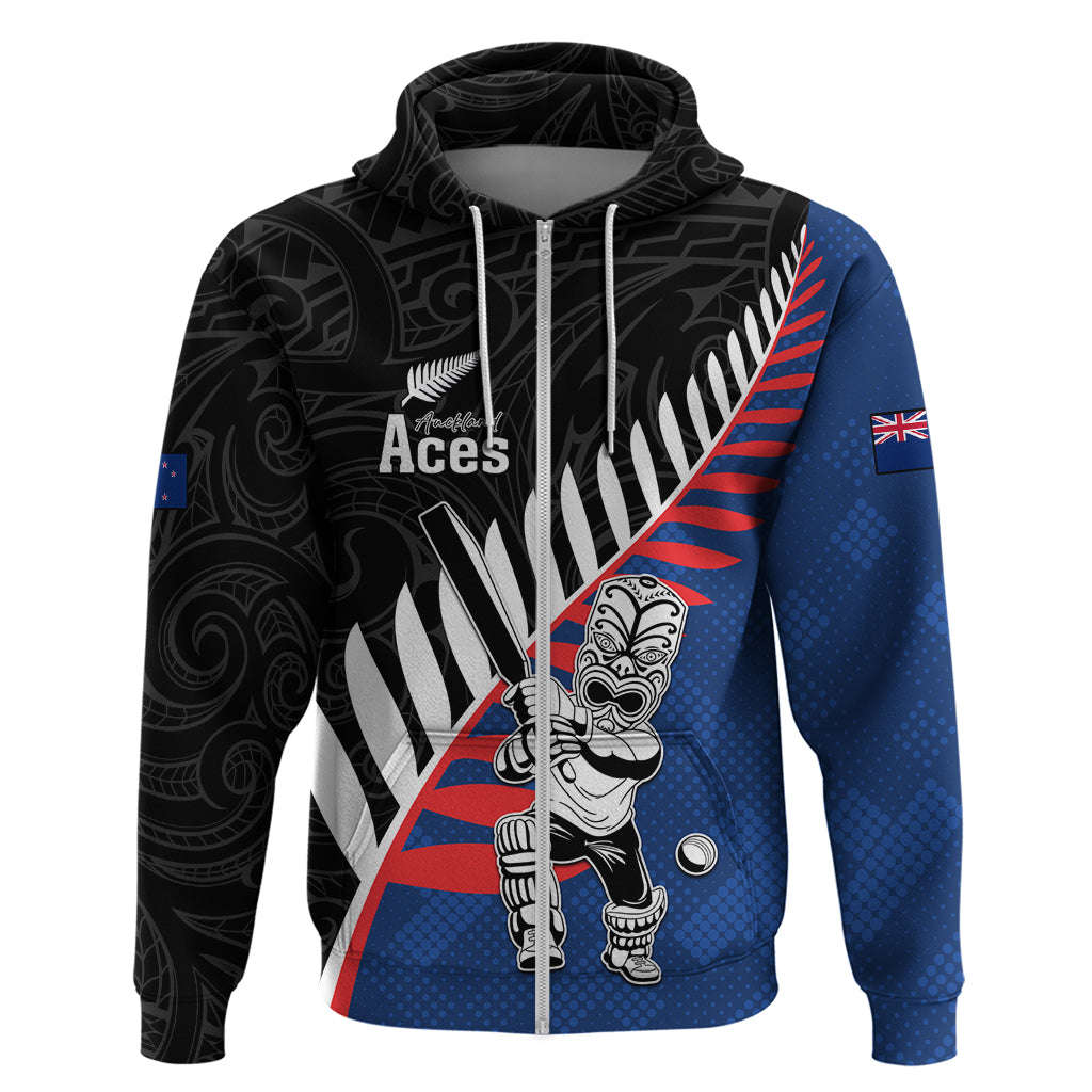 Custom New Zealand Auckland Cricket Hoodie With Maori Pattern LT05 - Vibe Hoodie Shop