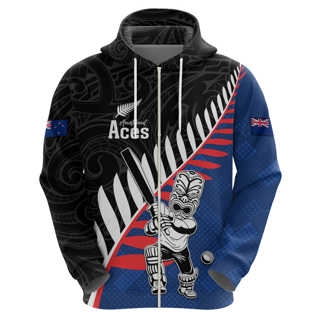 Custom New Zealand Auckland Cricket Hoodie With Maori Pattern LT05 - Vibe Hoodie Shop