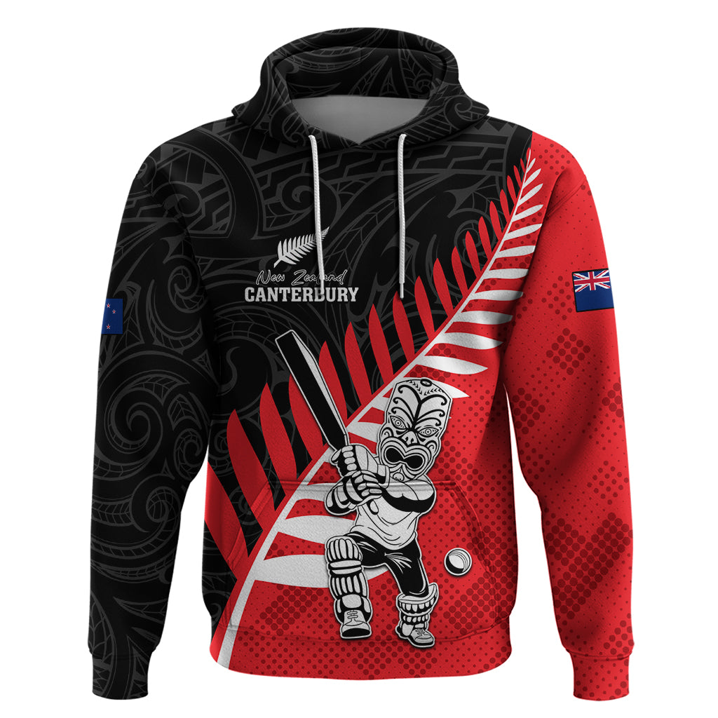 Custom New Zealand Canterbury Cricket Hoodie With Maori Pattern LT05 - Vibe Hoodie Shop