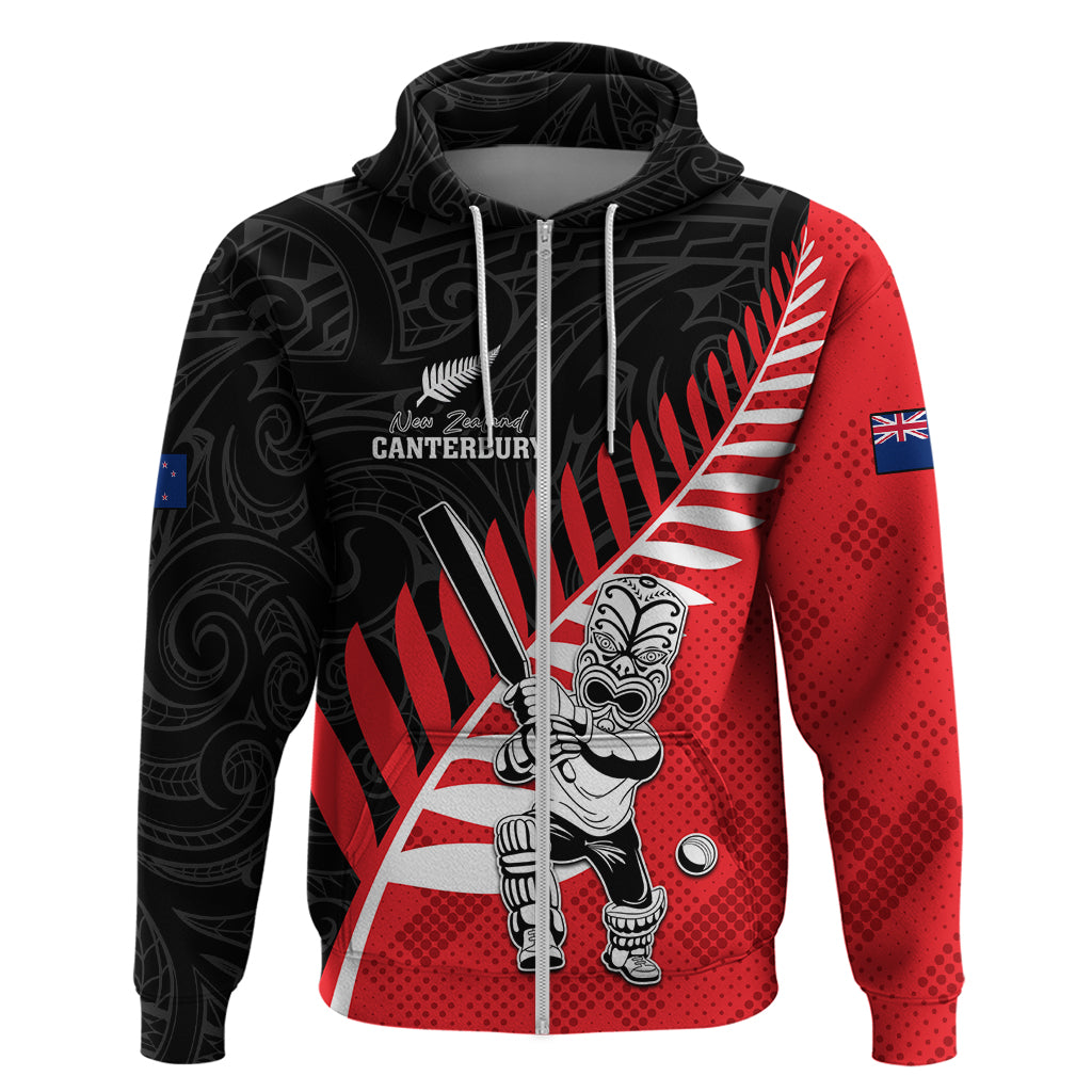 Custom New Zealand Canterbury Cricket Hoodie With Maori Pattern LT05 - Vibe Hoodie Shop