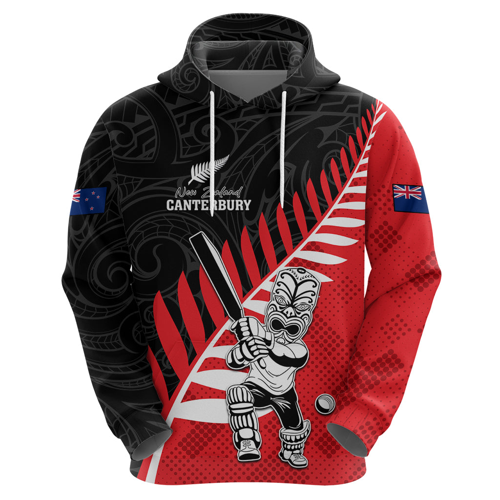 Custom New Zealand Canterbury Cricket Hoodie With Maori Pattern LT05 - Vibe Hoodie Shop
