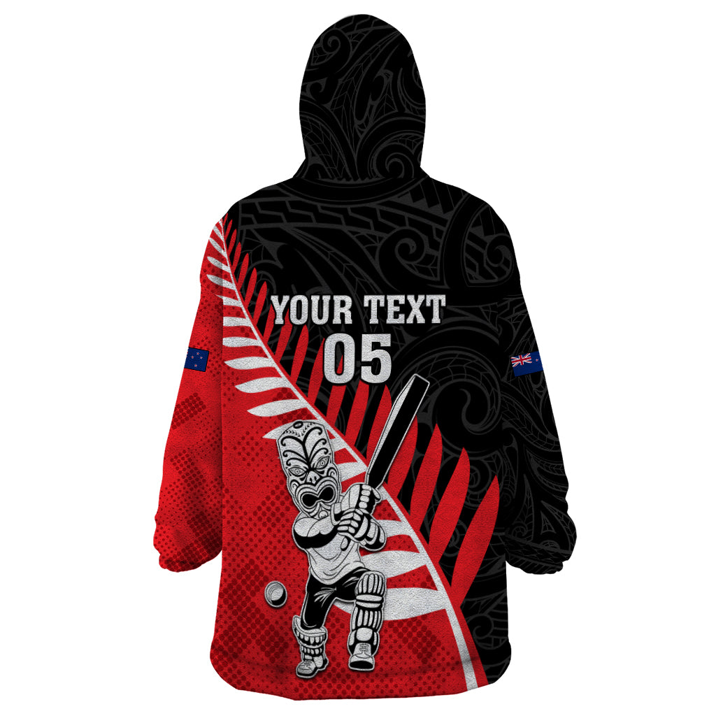 Custom New Zealand Canterbury Cricket Wearable Blanket Hoodie With Maori Pattern LT05 - Vibe Hoodie Shop