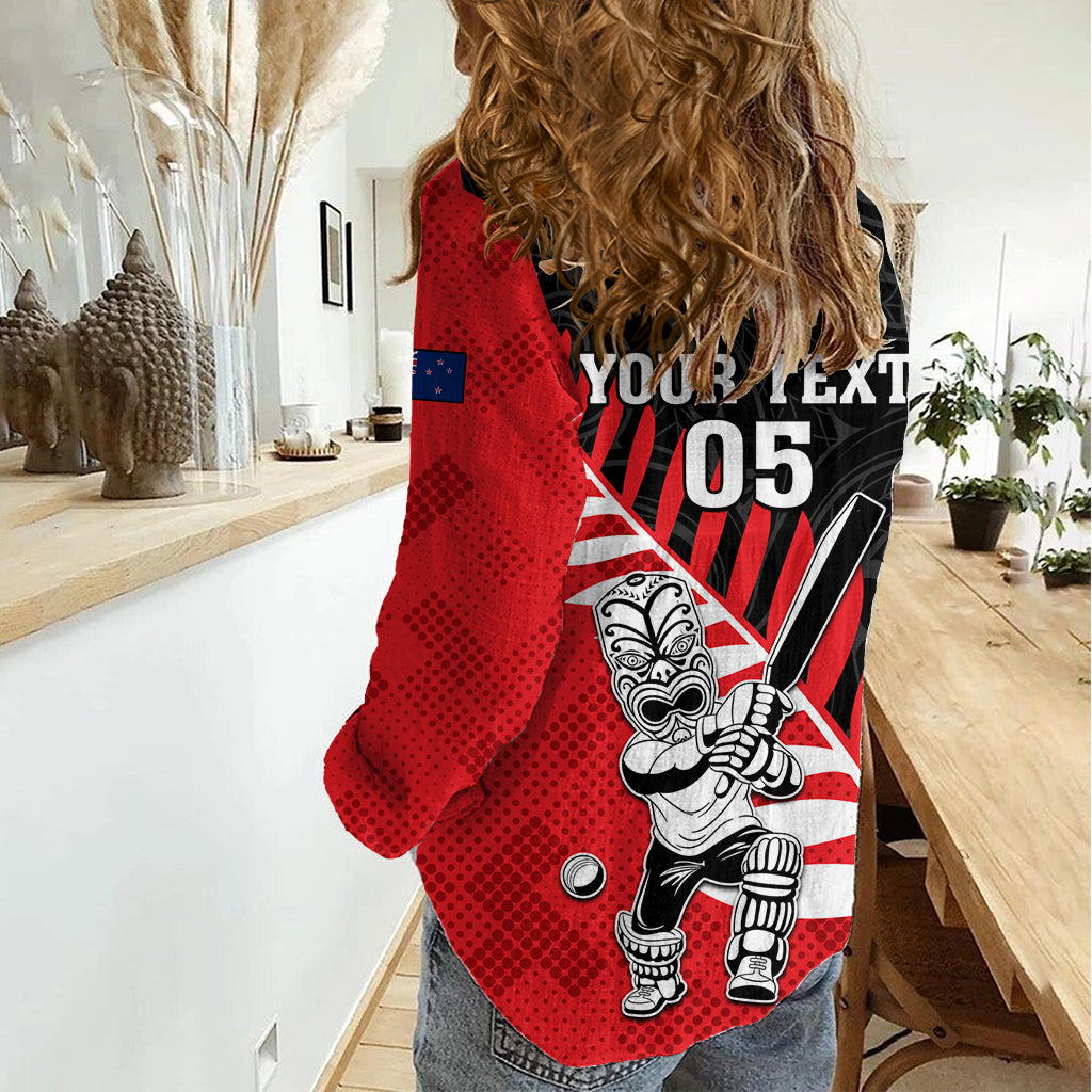 Custom New Zealand Canterbury Cricket Women Casual Shirt With Maori Pattern LT05 - Vibe Hoodie Shop