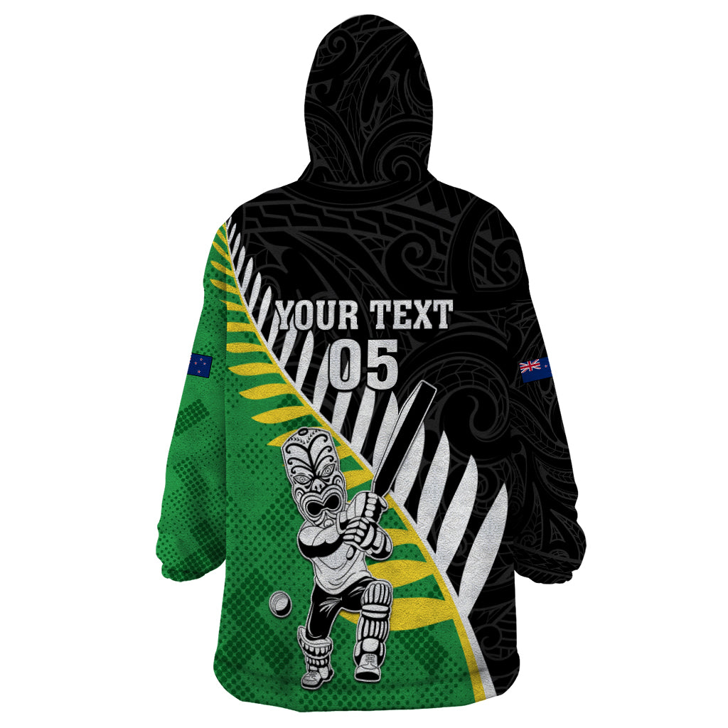 Custom New Zealand Central Districts Cricket Wearable Blanket Hoodie With Maori Pattern LT05 - Vibe Hoodie Shop