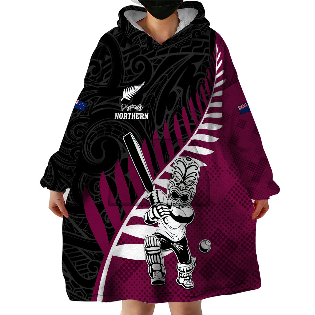 Custom New Zealand Northern Districts Cricket Wearable Blanket Hoodie With Maori Pattern LT05 - Vibe Hoodie Shop