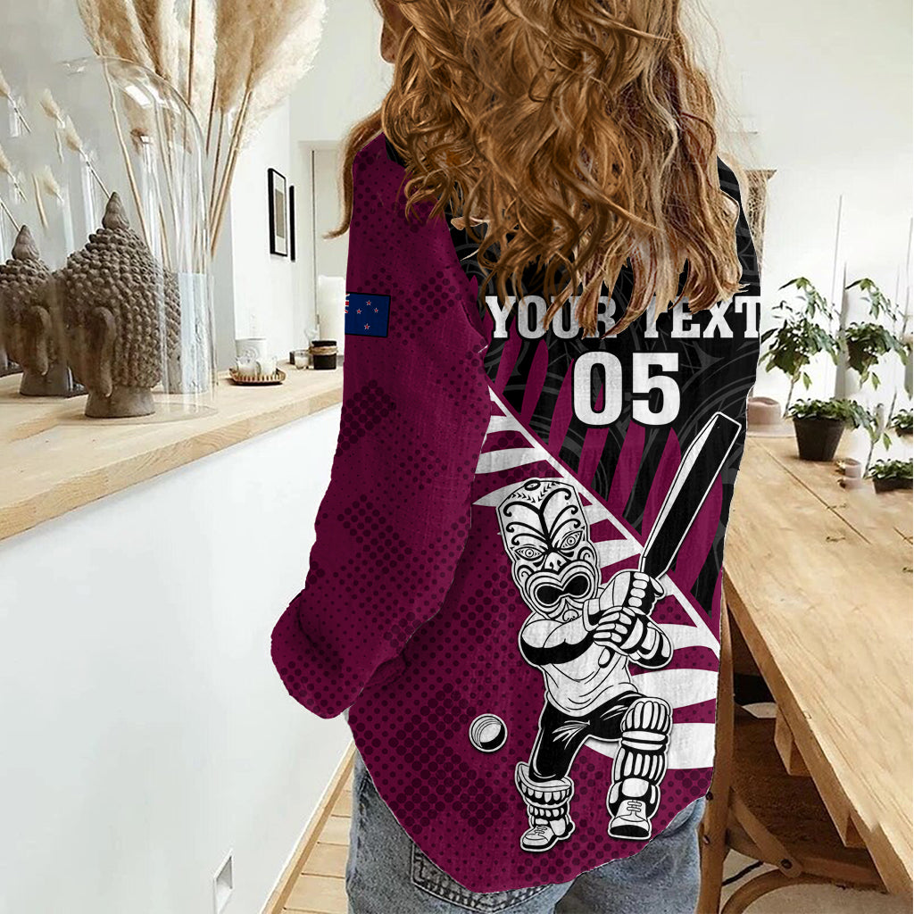 Custom New Zealand Northern Districts Cricket Women Casual Shirt With Maori Pattern LT05 - Vibe Hoodie Shop