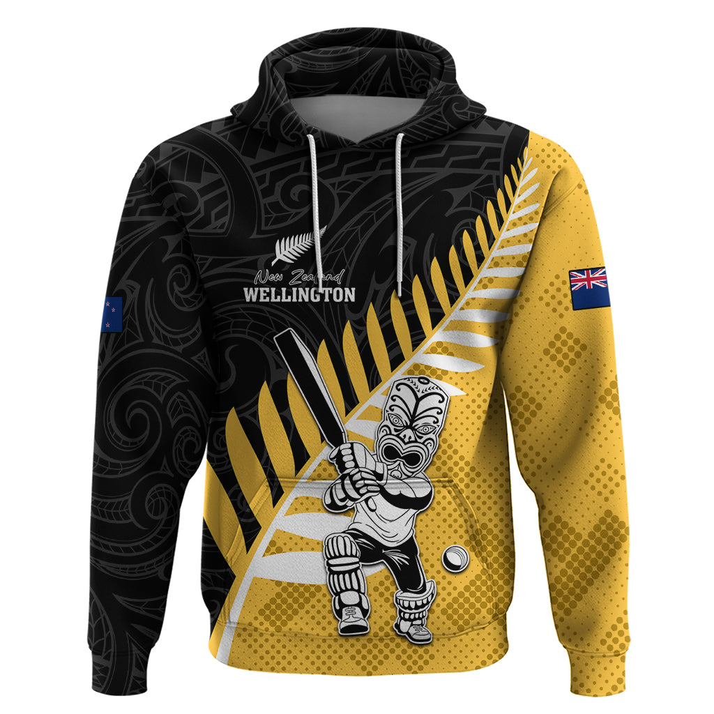 Custom New Zealand Wellington Cricket Hoodie With Maori Pattern LT05 - Vibe Hoodie Shop