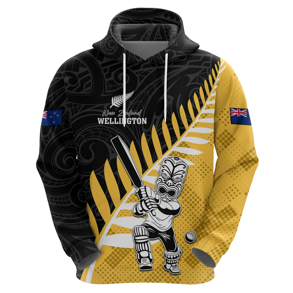 Custom New Zealand Wellington Cricket Hoodie With Maori Pattern LT05 - Vibe Hoodie Shop