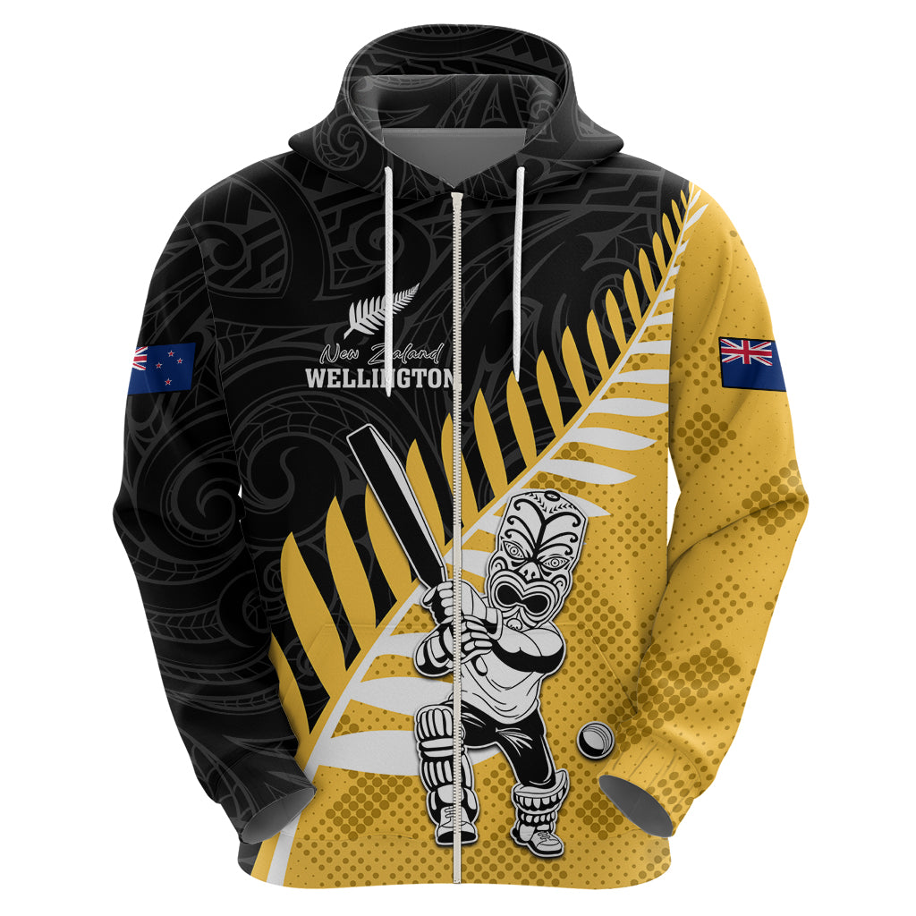 Custom New Zealand Wellington Cricket Hoodie With Maori Pattern LT05 - Vibe Hoodie Shop