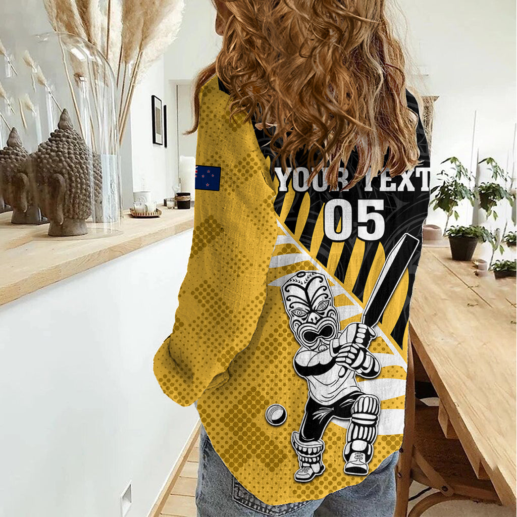 Custom New Zealand Wellington Cricket Women Casual Shirt With Maori Pattern LT05 - Vibe Hoodie Shop