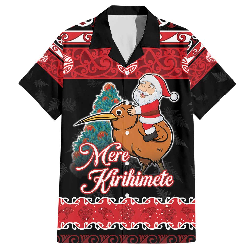 New Zealand Christmas Hawaiian Shirt Funny Santa Riding Kiwi Meri Kirihimete LT05 - Vibe Hoodie Shop