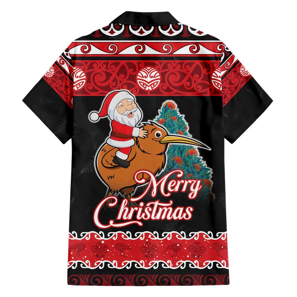 New Zealand Christmas Hawaiian Shirt Funny Santa Riding Kiwi Meri Kirihimete LT05 - Vibe Hoodie Shop