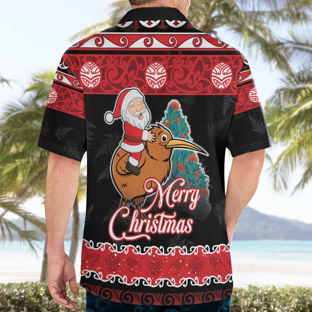 New Zealand Christmas Hawaiian Shirt Funny Santa Riding Kiwi Meri Kirihimete LT05 - Vibe Hoodie Shop