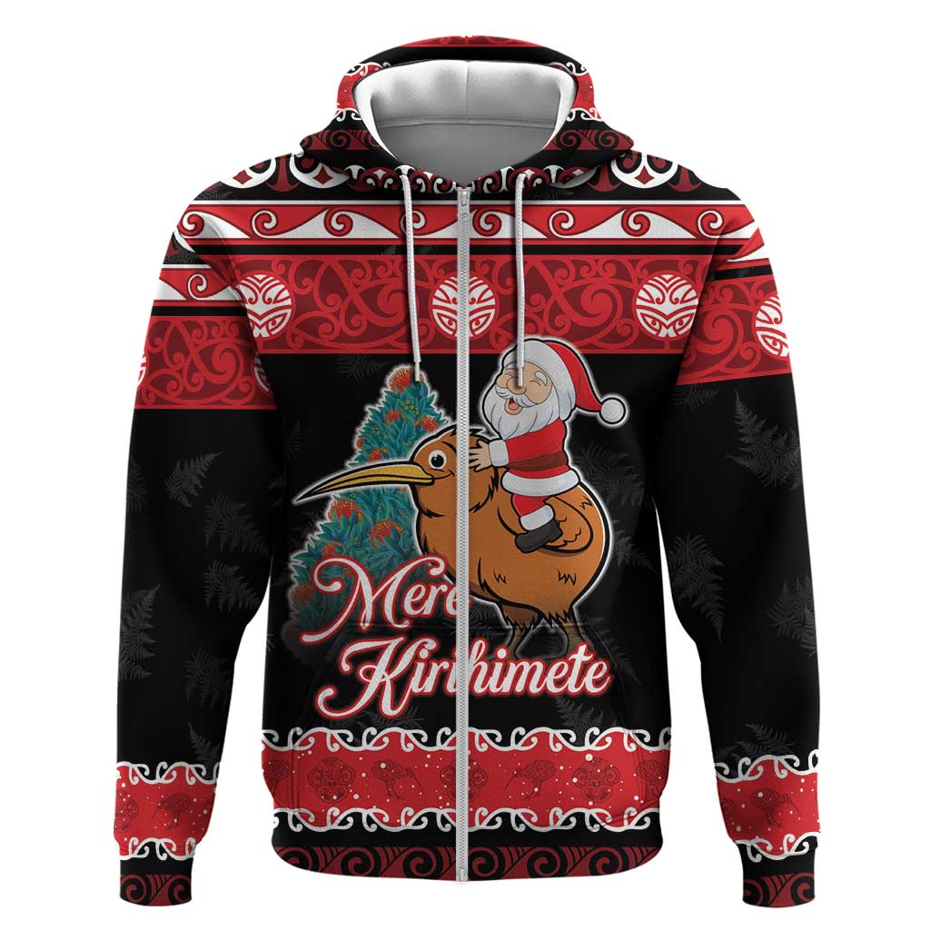 New Zealand Christmas Hoodie Funny Santa Riding Kiwi Meri Kirihimete LT05 - Vibe Hoodie Shop