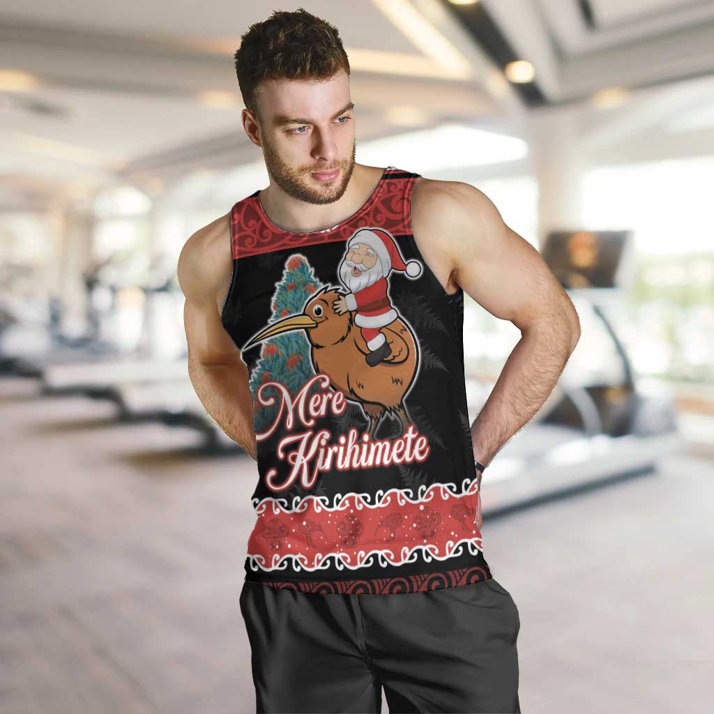 New Zealand Christmas Men Tank Top Funny Santa Riding Kiwi Meri Kirihimete LT05 - Vibe Hoodie Shop