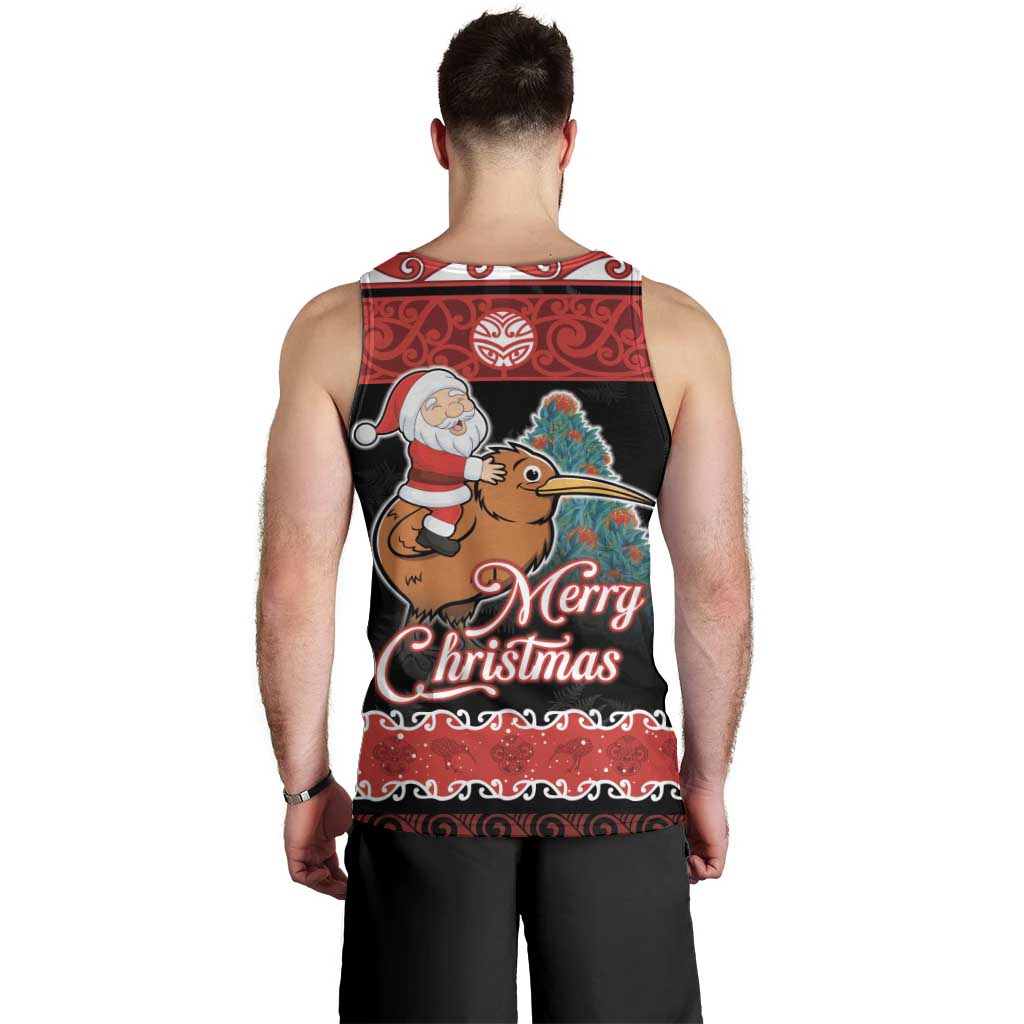 New Zealand Christmas Men Tank Top Funny Santa Riding Kiwi Meri Kirihimete LT05 - Vibe Hoodie Shop