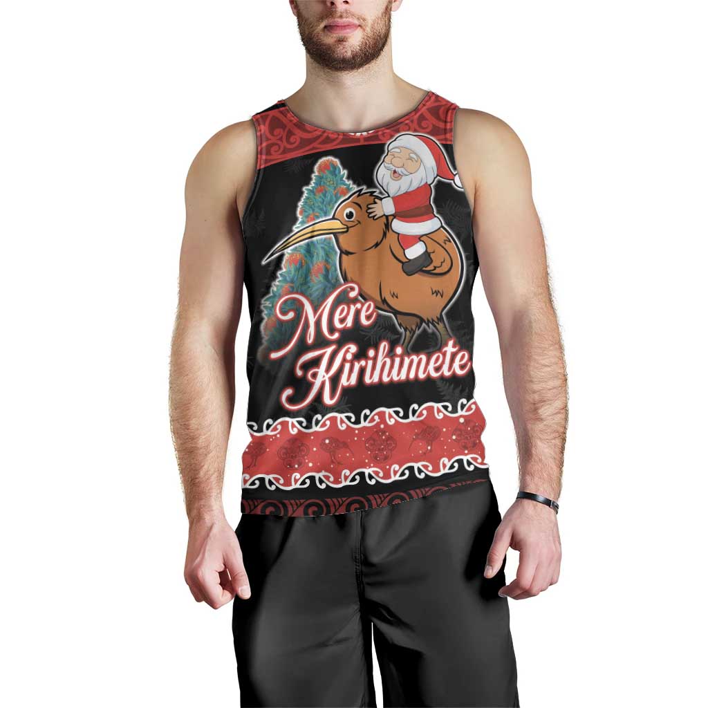 New Zealand Christmas Men Tank Top Funny Santa Riding Kiwi Meri Kirihimete LT05 - Vibe Hoodie Shop