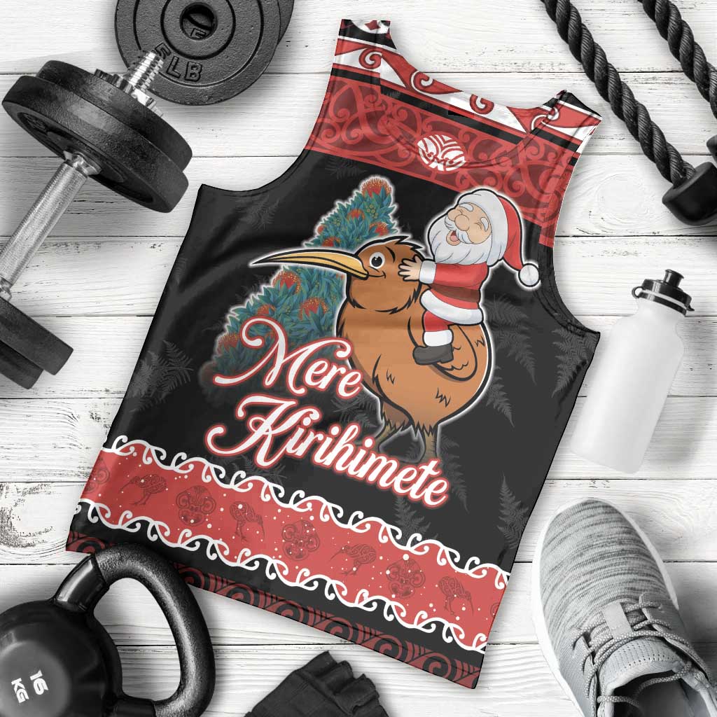 New Zealand Christmas Men Tank Top Funny Santa Riding Kiwi Meri Kirihimete LT05 - Vibe Hoodie Shop