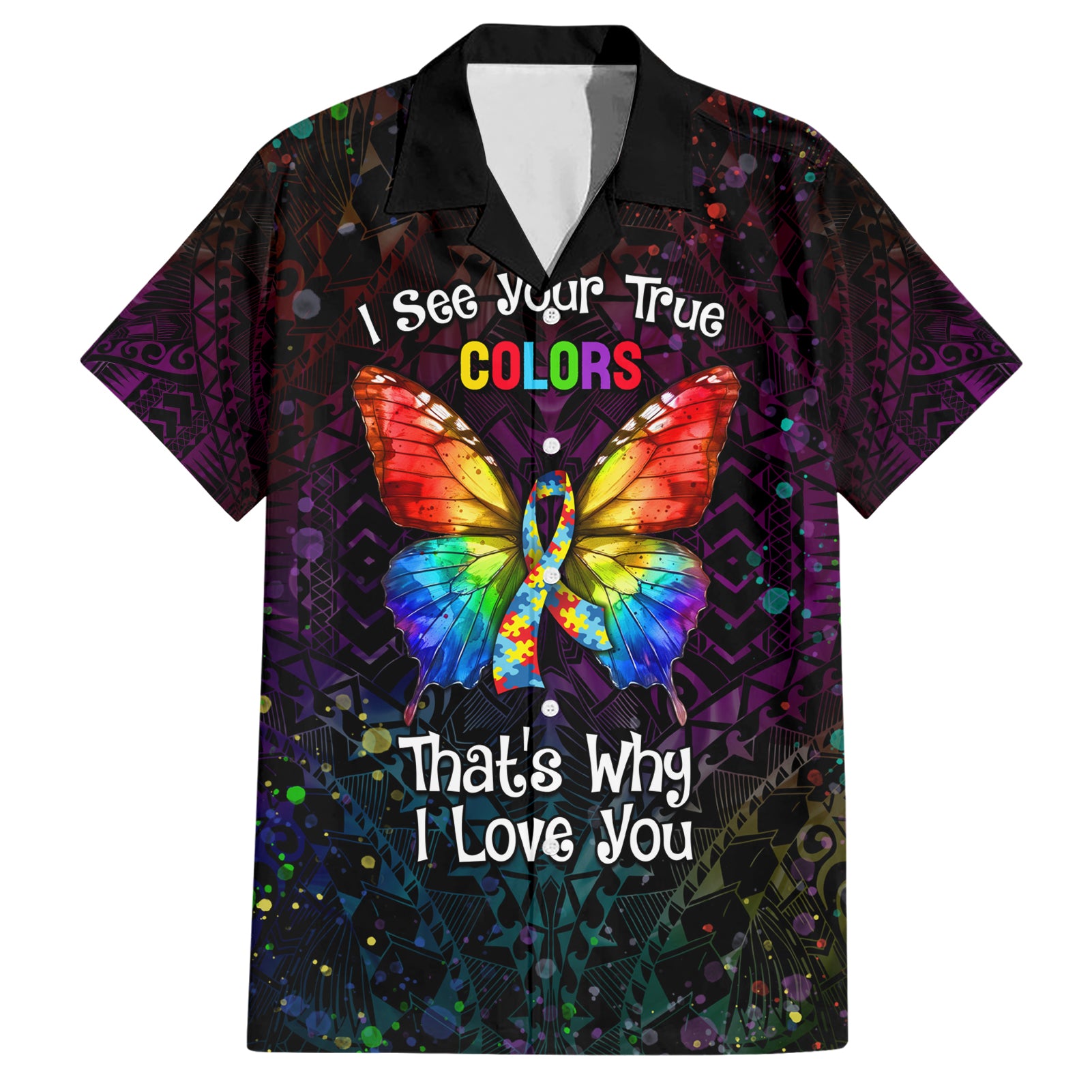 I See Your True Colors Personalised Hawaiian Shirt Autism Awareness LT05 - Vibe Hoodie Shop