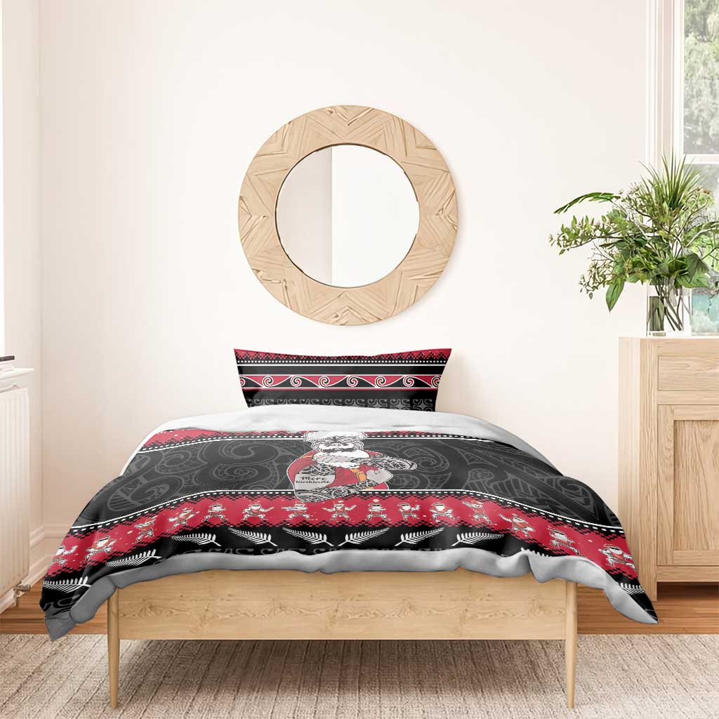 New Zealand Santa Tiki Christmas Bedding Set Meri Kirihimete LT05 - Vibe Hoodie Shop