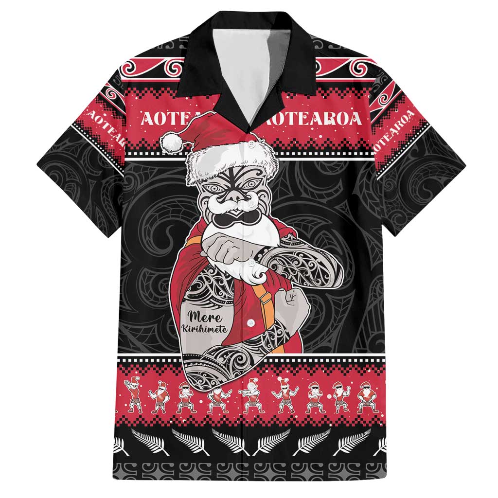 New Zealand Santa Tiki Christmas Hawaiian Shirt Meri Kirihimete LT05 - Vibe Hoodie Shop