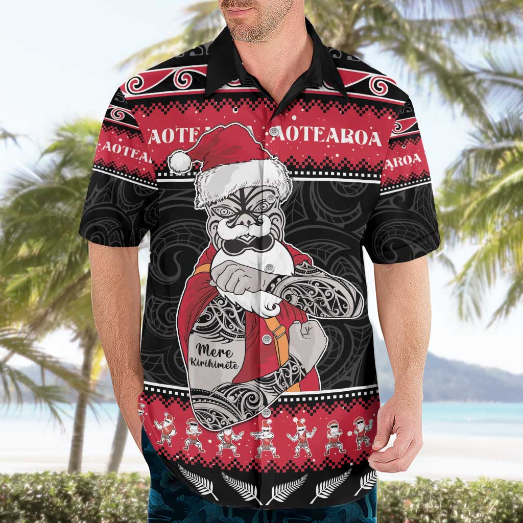 New Zealand Santa Tiki Christmas Hawaiian Shirt Meri Kirihimete LT05 - Vibe Hoodie Shop