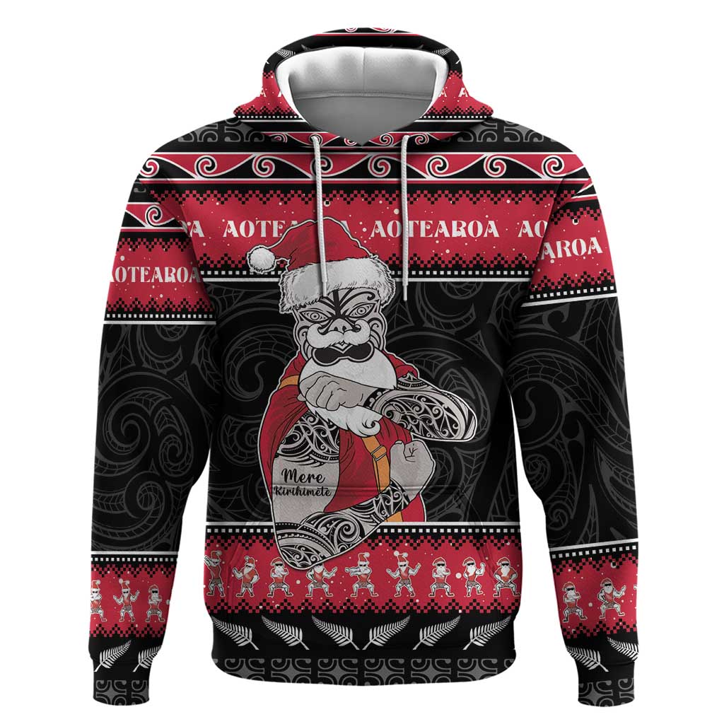 New Zealand Santa Tiki Christmas Hoodie Meri Kirihimete LT05 - Vibe Hoodie Shop