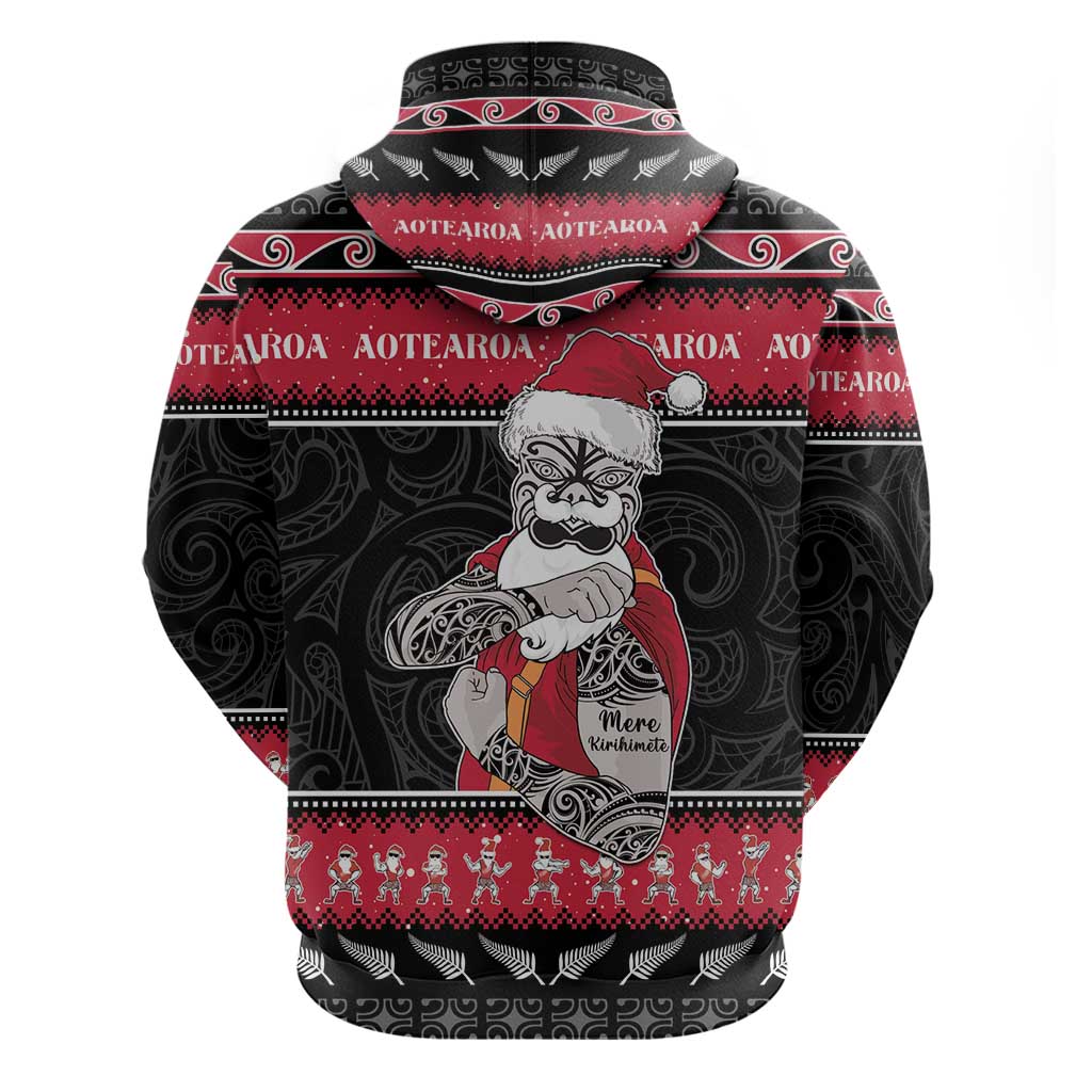 New Zealand Santa Tiki Christmas Hoodie Meri Kirihimete LT05 - Vibe Hoodie Shop