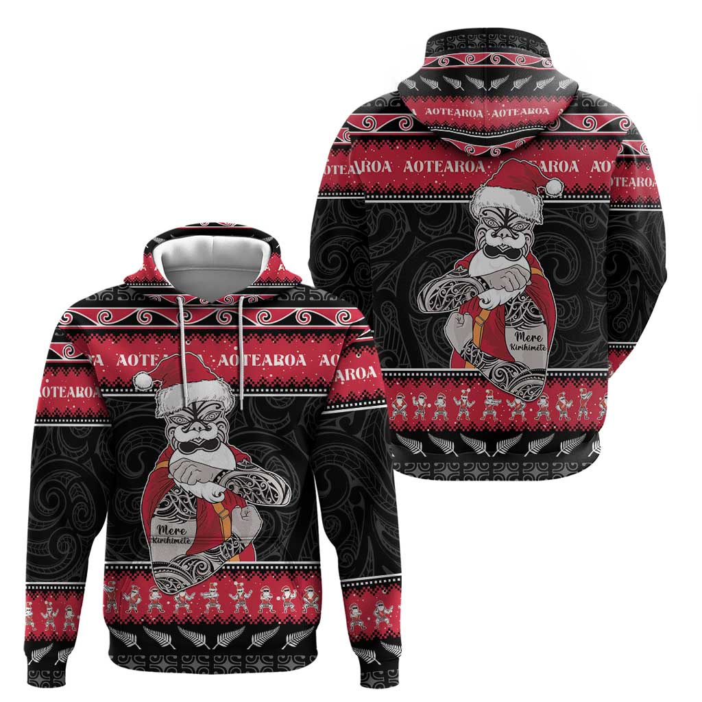 New Zealand Santa Tiki Christmas Hoodie Meri Kirihimete LT05 - Vibe Hoodie Shop