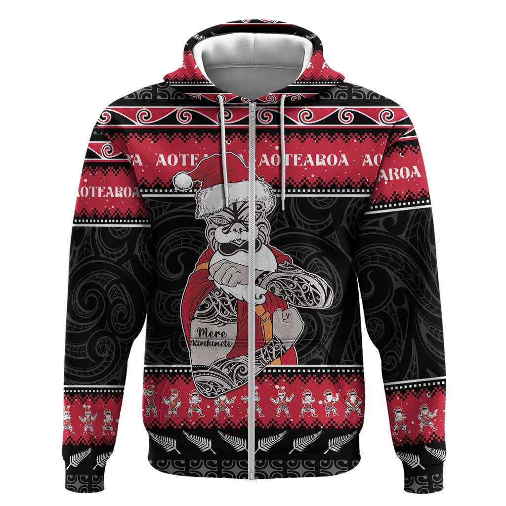 New Zealand Santa Tiki Christmas Hoodie Meri Kirihimete LT05 - Vibe Hoodie Shop