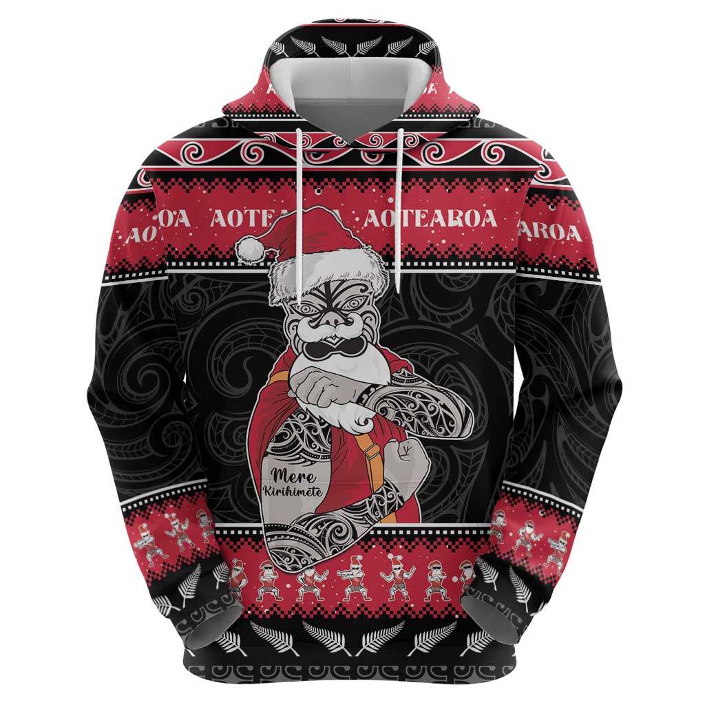 New Zealand Santa Tiki Christmas Hoodie Meri Kirihimete LT05 - Vibe Hoodie Shop