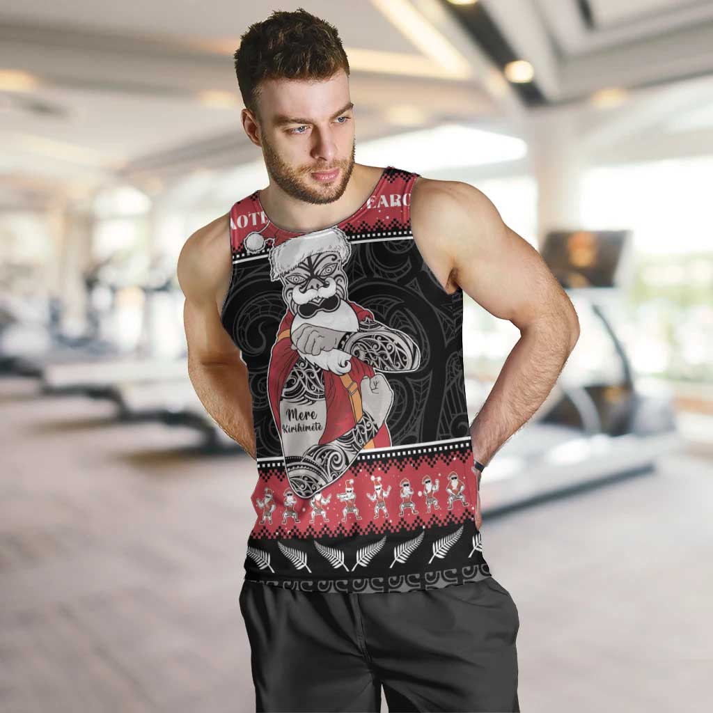 New Zealand Santa Tiki Christmas Men Tank Top Meri Kirihimete LT05 - Vibe Hoodie Shop