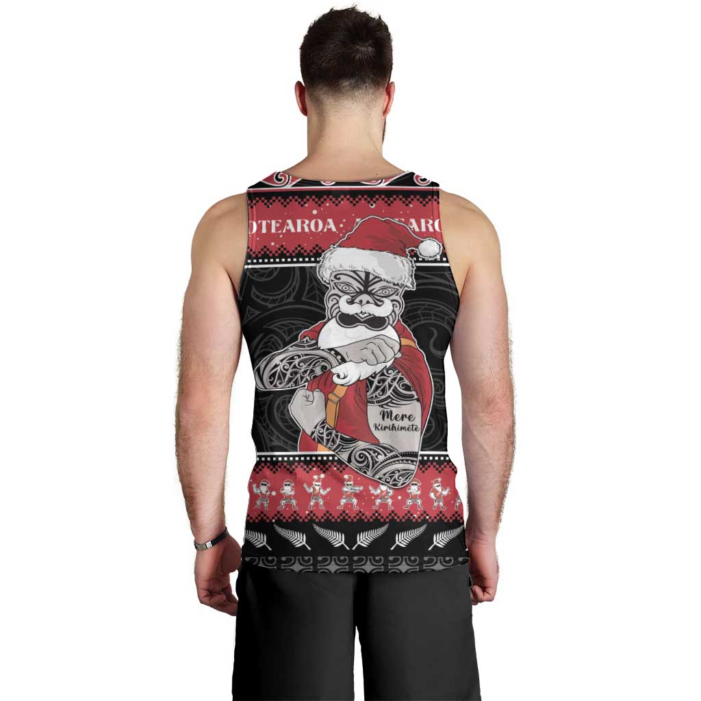 New Zealand Santa Tiki Christmas Men Tank Top Meri Kirihimete LT05 - Vibe Hoodie Shop