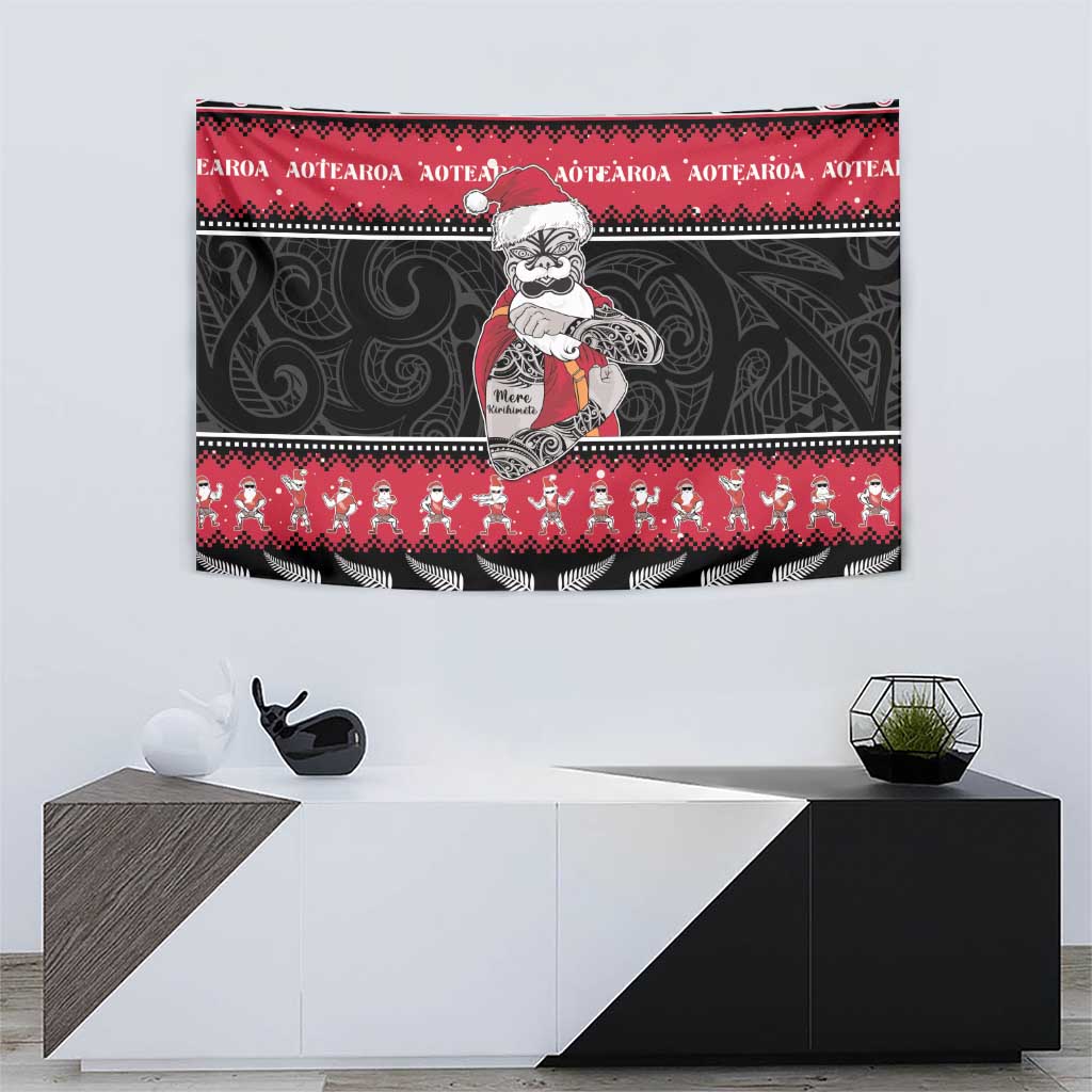 New Zealand Santa Tiki Christmas Tapestry Meri Kirihimete LT05 - Vibe Hoodie Shop